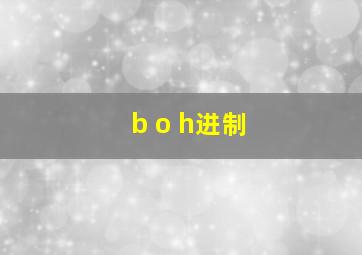 b o h进制